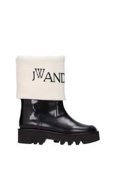JW Anderson | Ankle boots Leather Black White商品图片,3.8折×额外9折, 额外九折