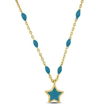 Mimi & Max | Mimi & Max Womens 14K Yellow Gold Blue Star Necklace w/ Spring Ring Clasp - 16+2 in.,商家Premium Outlets,价格¥1906