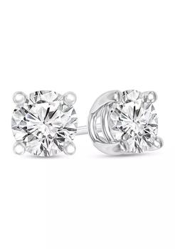yee si是什么牌子, Diamaison | 1/3 ct. t.w. Certified Diamond Solitaire Stud Earrings in 14K White Gold (I/SI2)商品图片 