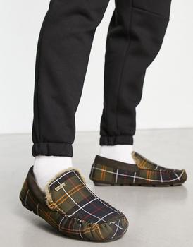 商品Barbour monty tartan check slippers in multi图片