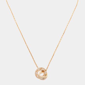推荐Cartier Love Paved Diamond 18k Rose Gold Chain Necklace商品