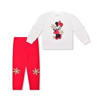 Disney | Baby Girls Minnie Mouse Snowflake Holiday Sweatshirt and Leggings Set 