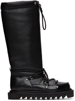 product Black Leather Studded Boots image