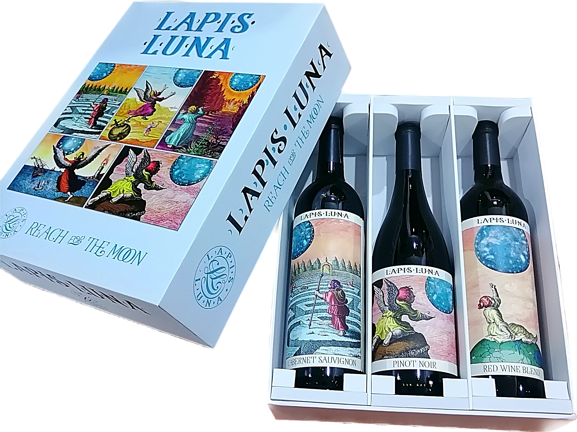 Lapis Luna | 望月酒庄礼盒3瓶套装（赤霞珠，黑皮诺，混酿） | Lapis Luna Gift Box (North Coast, CA),商家California Wine Experience,价格¥685