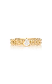 商品Anita Ko - Women's 18K Yellow Gold Diamond Chain Link Ring - Gold - US 7 - Moda Operandi - Gifts For Her图片