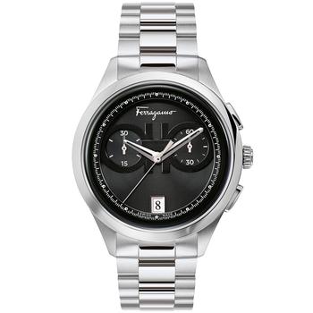 男士休闲菲拉格慕手表, Salvatore Ferragamo | Ferragamo Men's Swiss Chronograph Racing Stainless Steel Bracelet Watch 42mm商品图片 