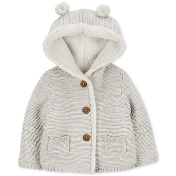推荐Baby Faux-Sherpa-Lined Hooded Cardigan商品