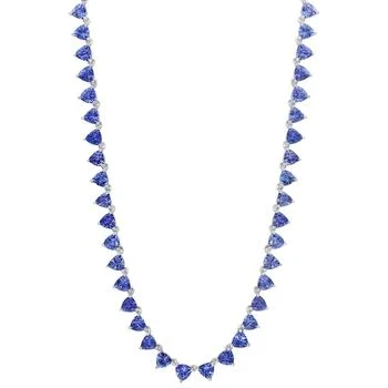 Effy | EFFY® Tanzanite Trillion 18" Collar Necklace (19-3/4 ct. t.w.) in Sterling Silver,商家Macy's,价格¥8429