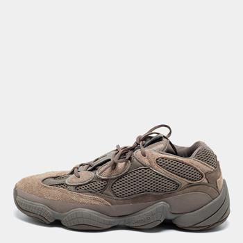 yeezy500, [二手商品] YEEZY | Yeezy x Adidas Brown/Olive Green Suede, Leather and Mesh Yeezy 500 Clay Low-Top Sneakers Size 47 1/3商品图片 8.7折