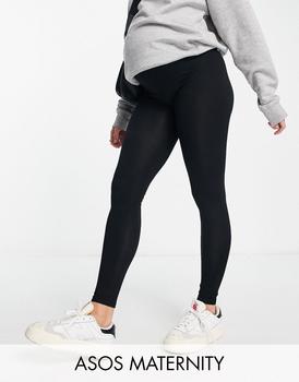 ASOS | ASOS DESIGN Maternity over the bump leggings in black商品图片,独家减免邮费