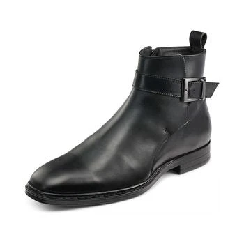 Karl Lagerfeld Paris | Men's Leather Side-Zip Buckle Boots 