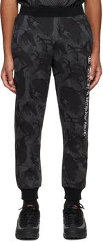AAPE | Black Embroidered Lounge Pants,商家Ssense US,价格¥621