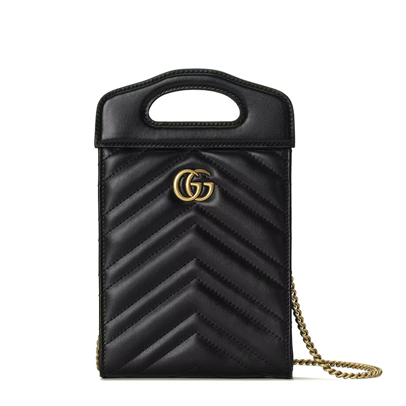 古驰链条包, Gucci | GUCCI/古驰 22新款GG Marmont系列 女士迷你黑色V型绗缝皮革GG金扣金链单肩手提链条包699756DTDHT1000商品图片 额外9.5折, 包邮包税, 额外九五折