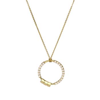 商品Âme Totem 18K Yellow Gold, Lab-Grown Diamond 0.88ct. tw. Circle Pendant Necklace图片