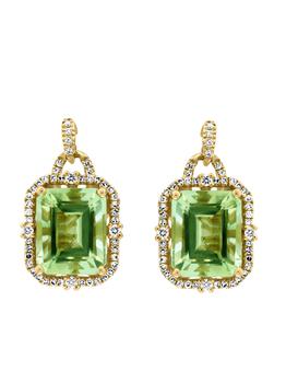 推荐14K Yellow Gold Diamond  Amethyst Earrings商品