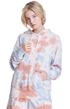 推荐Sunwash Dye LW Fleece Pullover Hoodie - Sun Wash Charming Blue Multi商品
