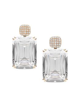 商品Goshwara | Gossip 18K Yellow Gold, Rock Crystal, & 0.36 TCW Diamond Drop Earrings,商家Saks Fifth Avenue,价格¥25249图片