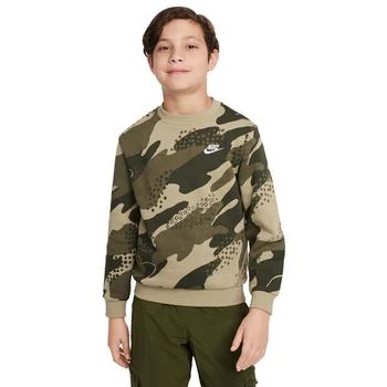 NIKE | Big Kids Sportswear Club Fleece Camo-Print Sweatshirt,商家Macy's,价格¥226
