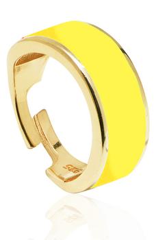 商品Gabi Rielle | 14k Yellow Gold Vermeil Candy Yellow Enamel Adjustable Ring,商家Nordstrom Rack,价格¥597图片