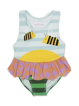 Stella McCartney | Stella McCartney Kids Bee-Printed Crewneck Swimsuit,商家Cettire,价格¥210