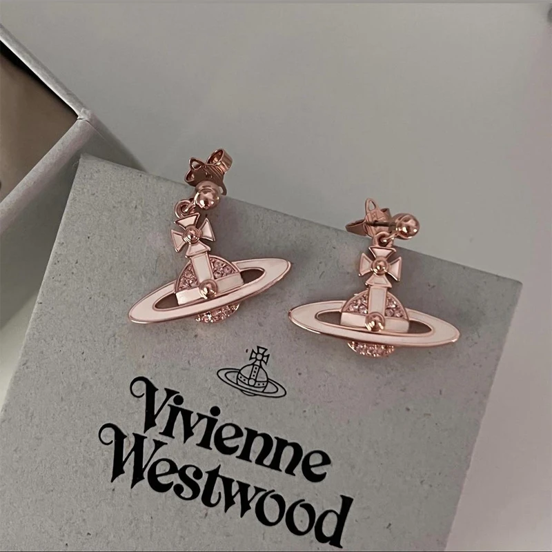 Vivienne Westwood | VIVIENNE WESTWOOD/西太后 女士米色土星徽标金属耳坠,商家VPF,价格¥698