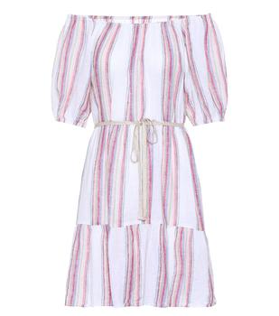 推荐Cinthia striped linen-blend minidress商品