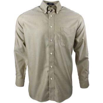 推荐Solid Yarn Dye Twill Long Sleeve Button Up Shirt商品