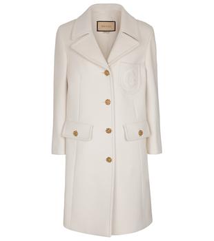Gucci | Double G embroidered wool coat商品图片,
