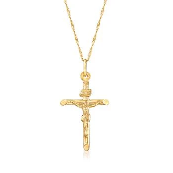 Ross-Simons Italian 14kt Yellow Gold Crucifix Pendant Necklace