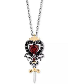 Disney Enchanted Vault | Onyx & Black Diamond (1/10 ct. t.w.) Ursula Pendant in Necklace Black Rhodium-Plated Sterling Silver & 14k Gold, 16" + 2" extender,商家Macy's,价格¥5241