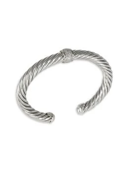 [二手商品] David Yurman | David Yurman Cable Classic Bracelet In 18K White Gold/Sterling Silver 0.22 Ctw,商家Saks OFF 5TH,价格¥8475