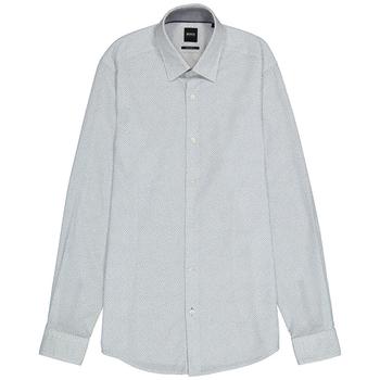 推荐Mens Blue Lukas Rinted Cotton Dobby Shirt商品