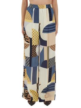 Fendi Patchwork Print Silk Pants 价格¥10170 | 别样海外购