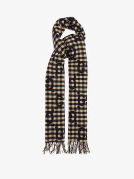 Gucci | GG-jacquard checked wool-blend scarf商品图片,