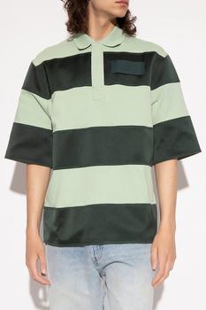 AMI | AMI Logo Patch Striped Polo Shirt商品图片,5.7折