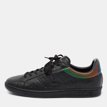 lv低帮鞋, [二手商品] Louis Vuitton | Louis Vuitton Black Monogram Embossed Leather Low-Top Sneakers Size 42商品图片 满1件减$100, 满减