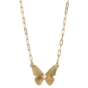 Unwritten | Crystal Butterfly Pendant Necklace in Gold-Flash, 16" + 2" extender商品图片,5折×额外8折, 独家减免邮费, 额外八折