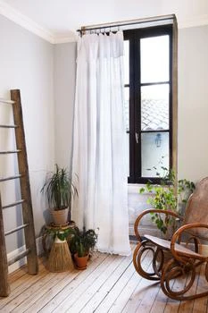 L'Effet Papillon | Rideau Ajustable + 8 Anneaux Pince - Gaze De Coton - Gaia - Chantilly,商家The Bradery,价格¥301