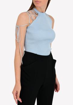 推荐Lace-Up One-Shoulder Stretch Knit Top商品