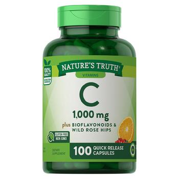 商品Nature's Truth | Vitamin C 1000 mg plus Bioflavonoids & Wild Rose Hips,商家Walgreens,价格¥107图片