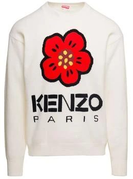 Kenzo | Kenzo Boke Flower Logo Intarsia Crewneck Jumper,商家Cettire,价格¥1462