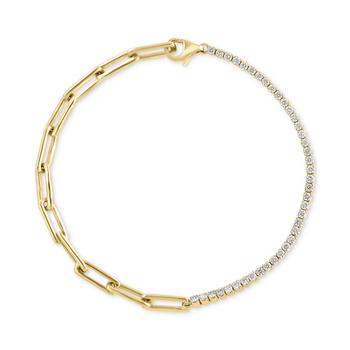商品Effy | EFFY® Diamond Paperclip Link Demi Bracelet (3/4 ct. t.w.) in 14k Gold,商家Macy's,价格¥34344图片