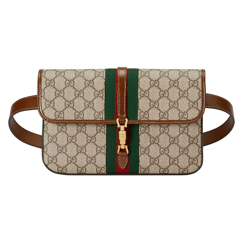 美国prada包, Prada | GUCCI/古驰 22新款 Jackie 1961系列 女士米色/乌木色老花帆布棕色皮革绿红色条纹金色饰面翻盖腰包699930HUHHG8565商品图片 包邮包税