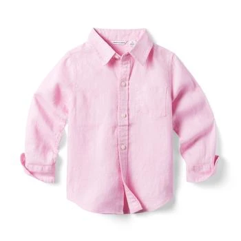 Janie and Jack | Linen Roll-Up Shirt (Toddler/Little Kids/Big Kids),商家6PM,价格¥257