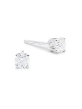 推荐14K White Gold & 0.3 TCW Diamond Stud Earrings商品