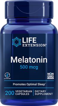 商品Life Extension Melatonin - 500 mcg (200 Vegetarian Capsules)图片
