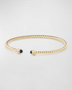 商品David Yurman | 18k Gold CableSpira® Bracelet w/ Black Onyx, Size M,商家Neiman Marcus,价格¥13714图片