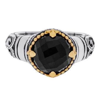 Konstantino | Konstantino Calypso Sterling Silver and 18K Yellow Gold, Onyx Statement Ring DKJ846-120 S7,商家Shopworn,价格¥1358
