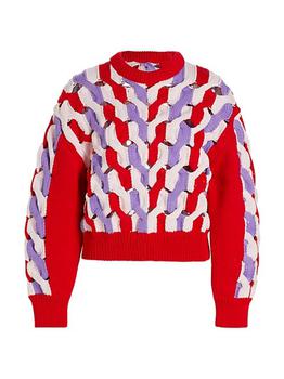 推荐Hayley Cable-Knit Crewneck Sweater商品