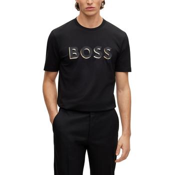 推荐BOSS Men's Printed Logo Cotton-Jersey Regular-Fit T-shirt商品